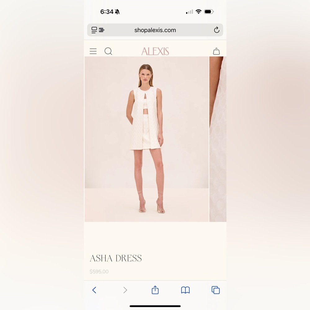 Alexis Asha Dress -Size Medium, ivory jacquard - Picture 2 of 6